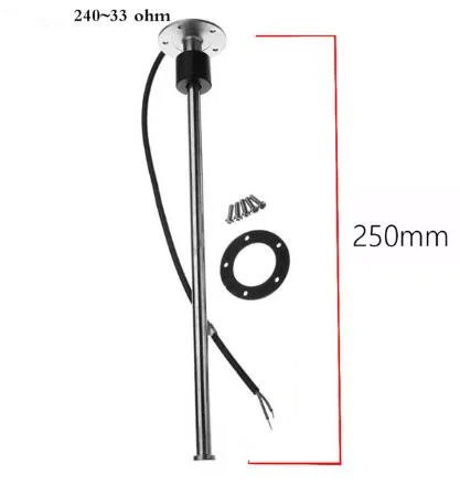 1 шт. нержавеющая сталь 5 отверстий датчики уровня топлива 0-190ohm 240-33ohm 200 250 300 350 450 мм датчики уровня воды для автомобиля лодки датчик - Цвет: 240-33ohm 250mm