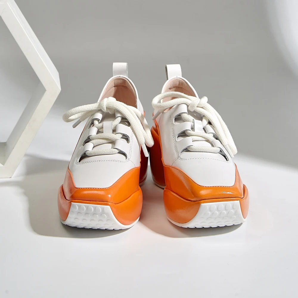 Женская обувь весна лето 2021 Модные туфли из натуральной кожи со шнуровкой