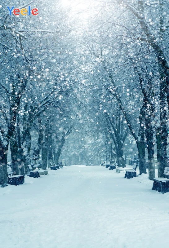 Фон для фотосъемки Yeele новый год снег зима свадьба лес Детские Рождественские