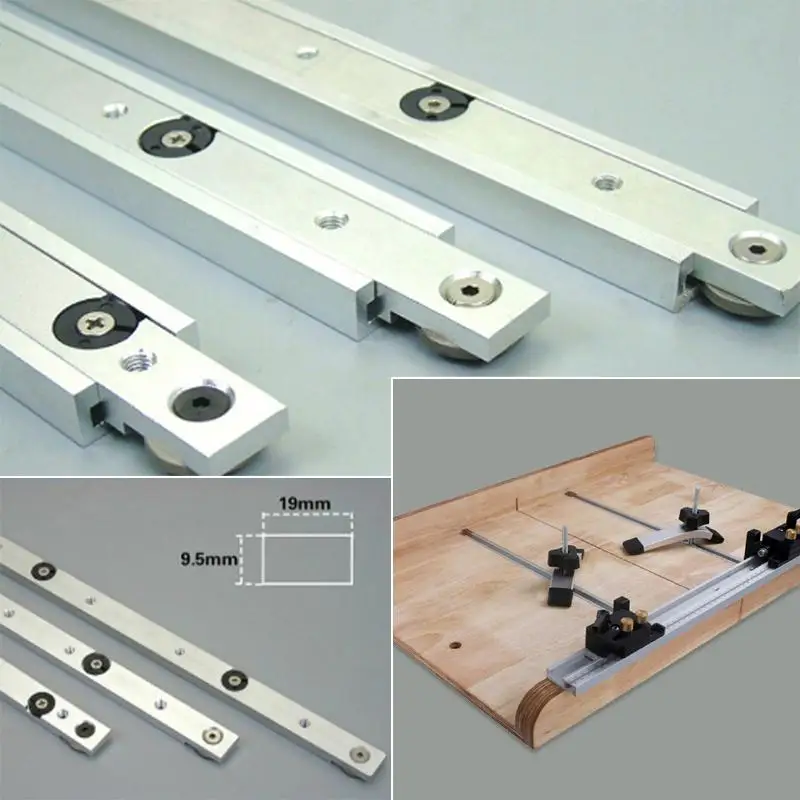 

Durable Miter Tool Bar Metal Chute Pusher Limit T Tracks T Slot Slider Silver Modification Beveled Track Woodworking Hardware