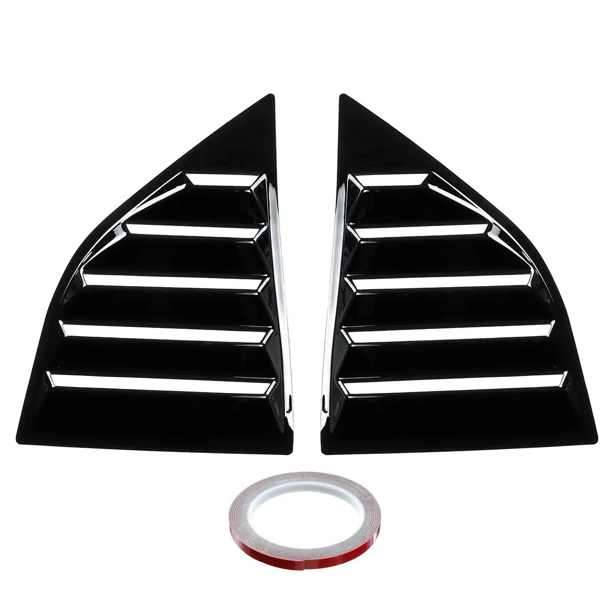 Glossy Black 2 шт. ABS боковые жалюзи вентиляционные окна совки жалюзи 3D стикер для Dodge Challenger XE 2008 - Цвет: Glossy Black