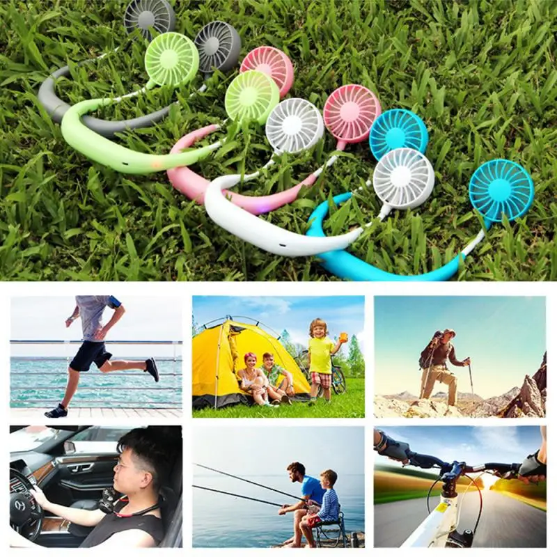 

Sports Hanging Neck Fan Charging Fan Portable Lazy Fan Folding Handheld Desktop Silent Fan Decorative Fans Decoration Crafts