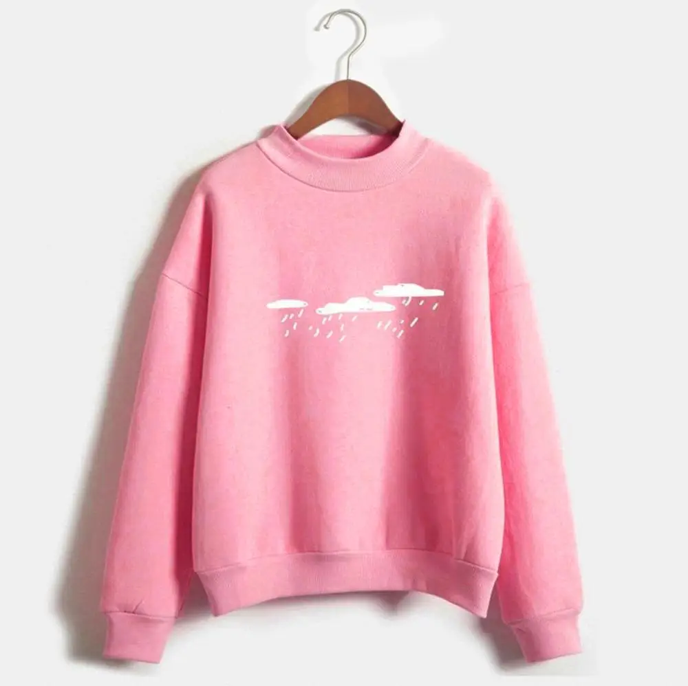 Женская толстовка с принтом дождевое облако больших размеров модная зимняя