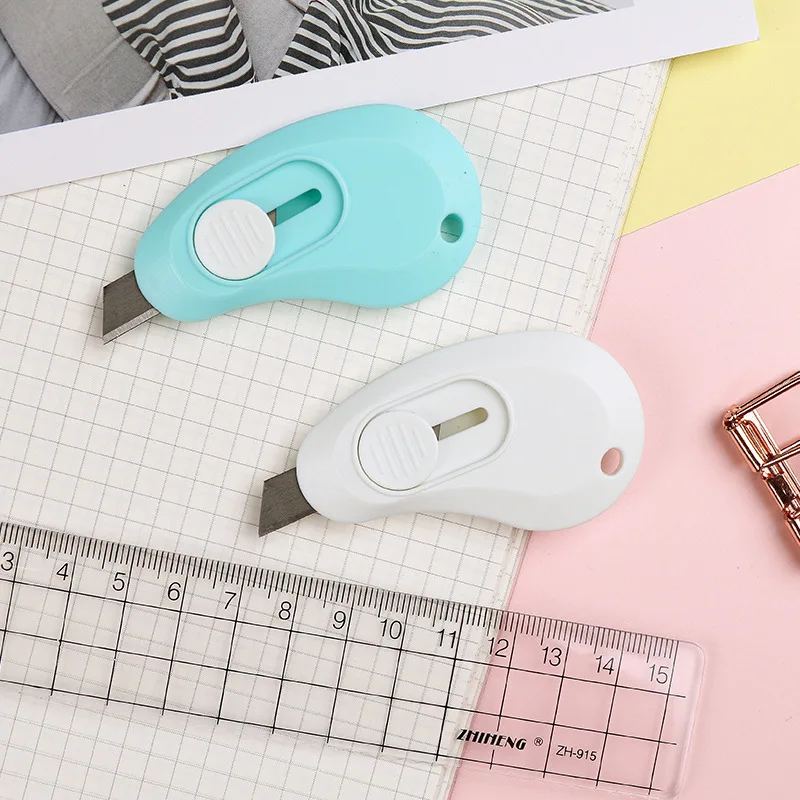 

2pcs Cute Mini Portable Utility Knife DIY Paper Cutter Cutting Paper Razor Blade Demolition express home decoration