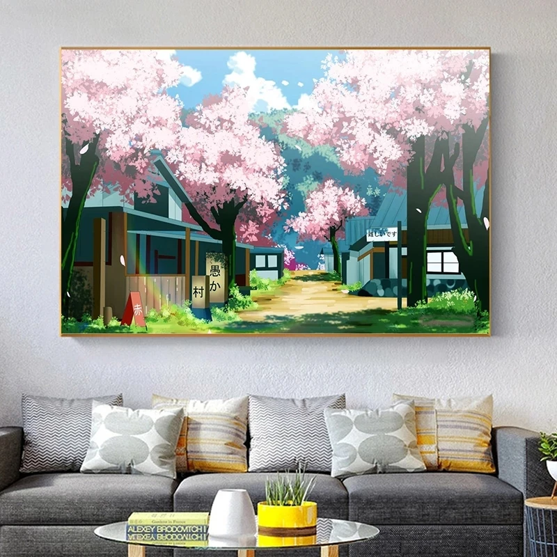 Скандинавский мультфильм городской пейзаж Аниме Комикс мир искусство печать