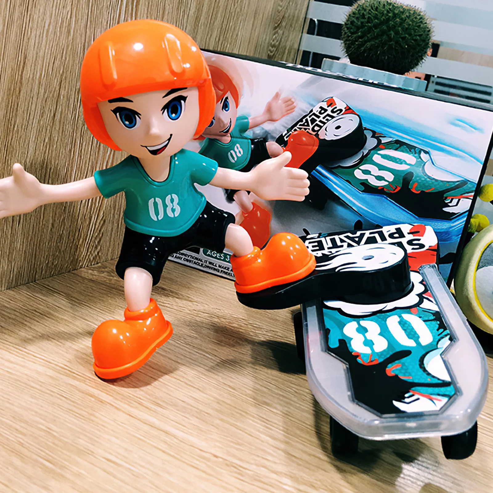 

Electric Cartoon Skater Stunt Scooter Music LED Light Children's Toys Electric Toys Durable 360 degrees Rotation Scooter Toys