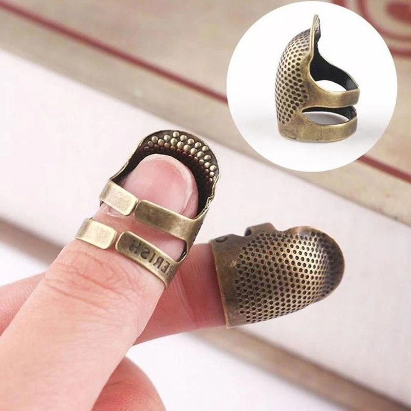 

Sewing Thimble Finger Protector Metal Brass Retro Handworking Useful Household Sewing Needlework Tools Accessories Dropshipping