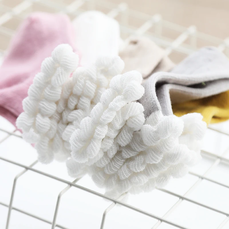 5 Pairs cotton newborn baby socks autumn winter bubble mouth loose bones combed children |