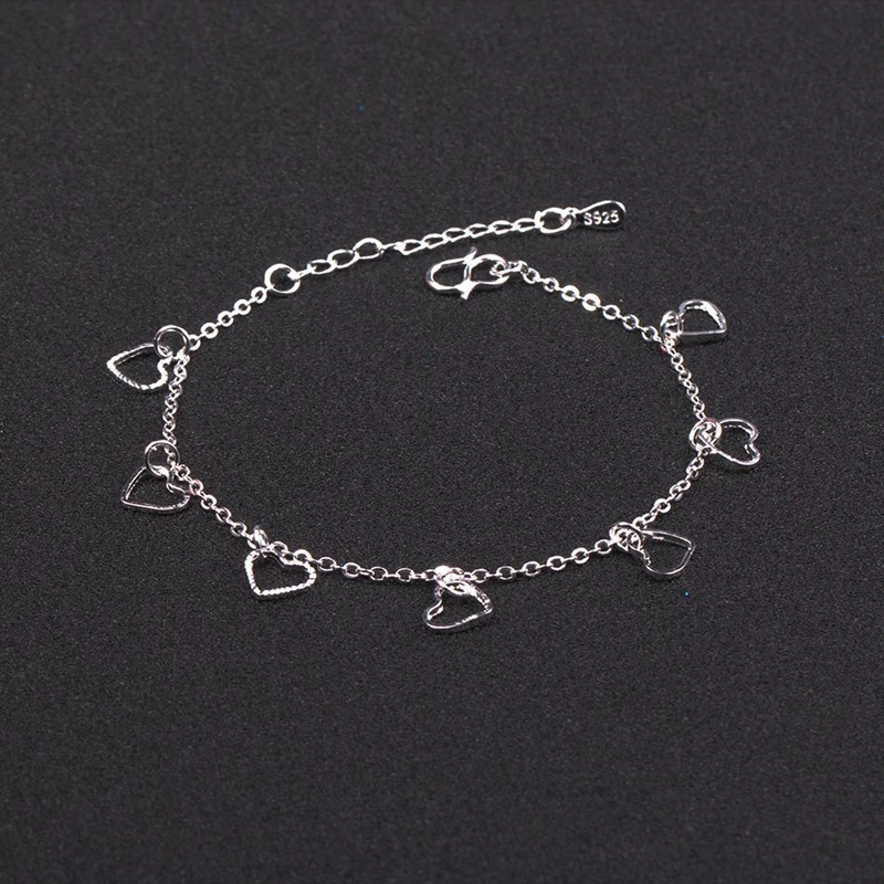 2019 Новая мода любовь сердце кулон рука цепь браслеты дамы 925 пробы Серебряный