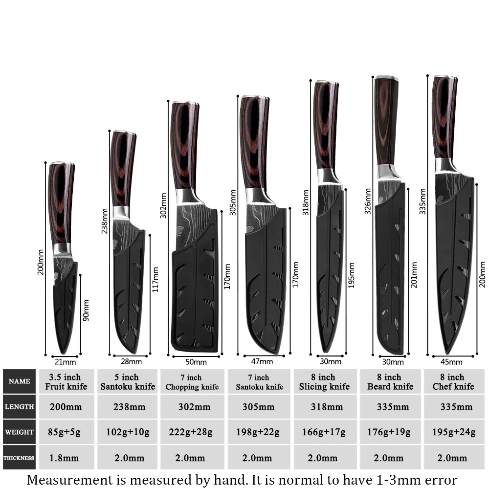 Кухонные ножи сантоку острый шеф-повар из нержавеющей стали дамасская сталь