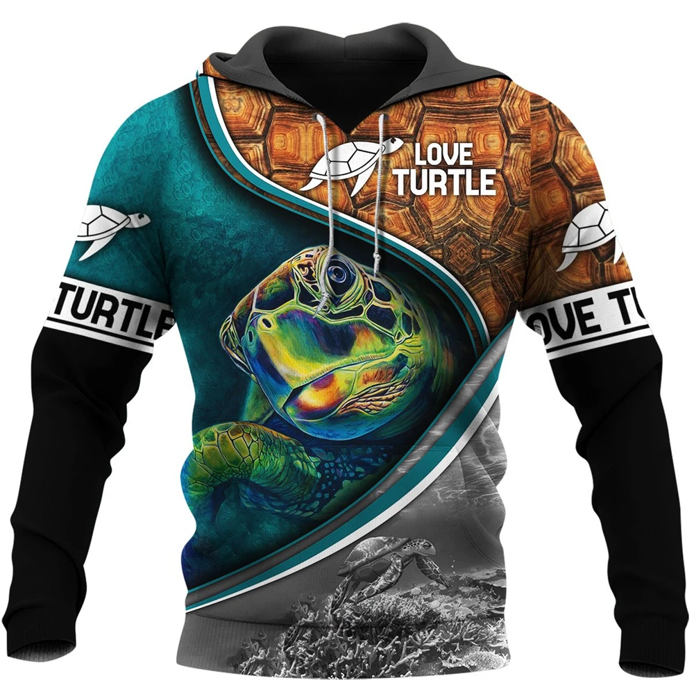 

New Fashion Men Hoodies Beautiful Turtle 3D Full Printed Harajuku Sweatshirt Unisex Casual Zip Jacket CND19