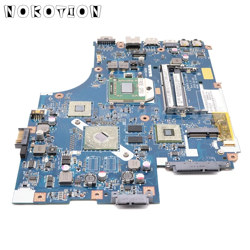 NOKOTION материнская плата для ноутбука acer aspire 5551g 5552g MBWVE02001 NEW75 LA-5911P основная плата DDR3 512MB GPU Бесплатный процессор