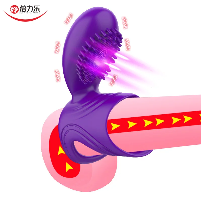 Мягкий силиконовый Двойной вибрирующий пенис кольцо для взрослых секс игрушки