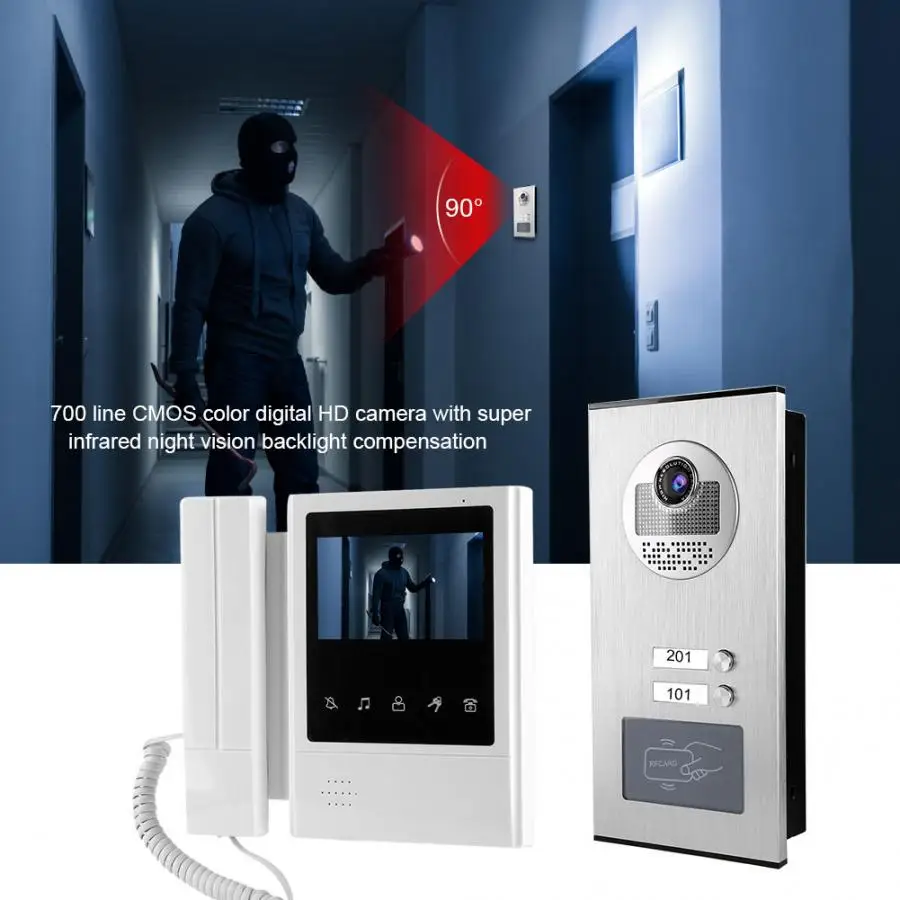 ЖК монитор домофон камера видеодомофон дверной звонок 2 единицы 110 240 В