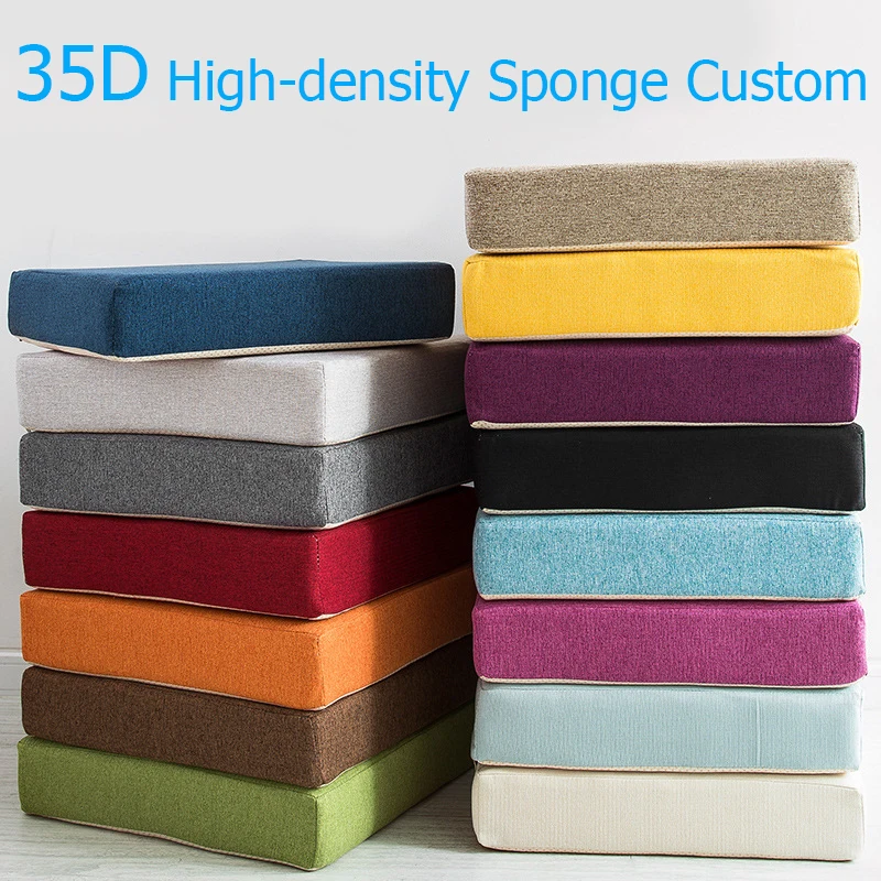 

High Resiliency Sponge Linen Cushion Thickness 5 CM Office Chair Mat 35D Flexibility Sofa High-density Chair Back Cushion