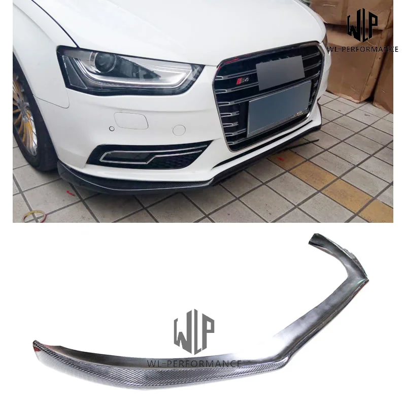 

A4 B9 High Quality Carbon Fiber Front Lip Splitter Car Styling For Audi A4L S4 Style Car Body Kit 2016-UP