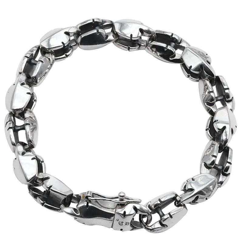 925 пробы серебро браслет прилив панк личность пламени Феникс Гладкий Простой