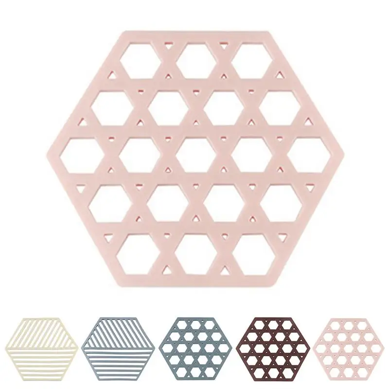

1 Pcs Hexagon Placemat Hollow Insulation Pot Holder Mat Non-Slip Milk Tea Coffee Drink Coaster For Kitchen Cafe Restaurant
