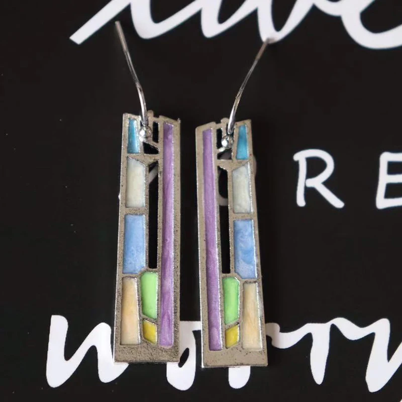 Женские винтажные серьги-капельки Tisonliz Разноцветные серьги-подвески в