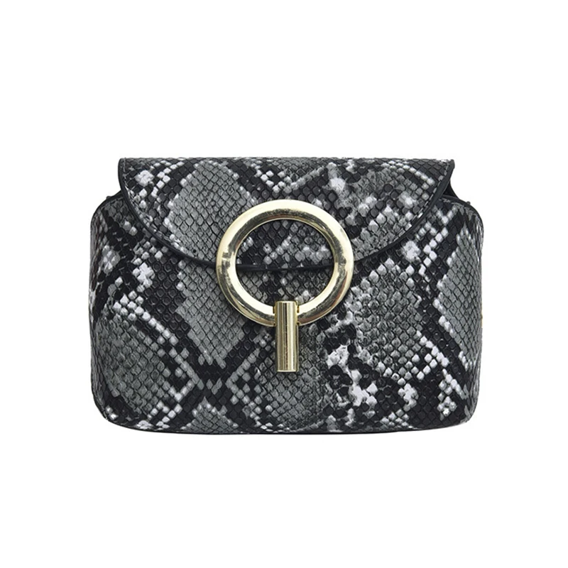 Dark Gray Jiyaru модная сумка на пояс змеиная поясная Сумка женская кожаная поясная сумка винтажный поясной плечевой ремень телефонные сумки карманная сумка - Color: Dark Gray