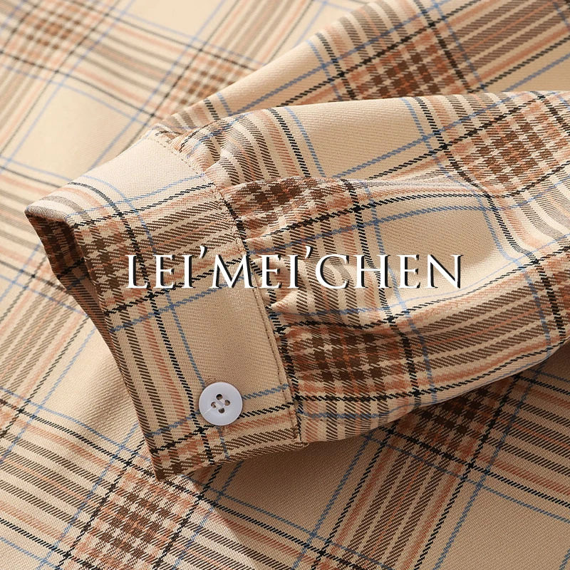 

LEIMEICHEN Hawaiian Floral Shirt Men Harajuku Style Retro Street Shirt Casual Loose Plaid Long Sleeve Shirt RFX109