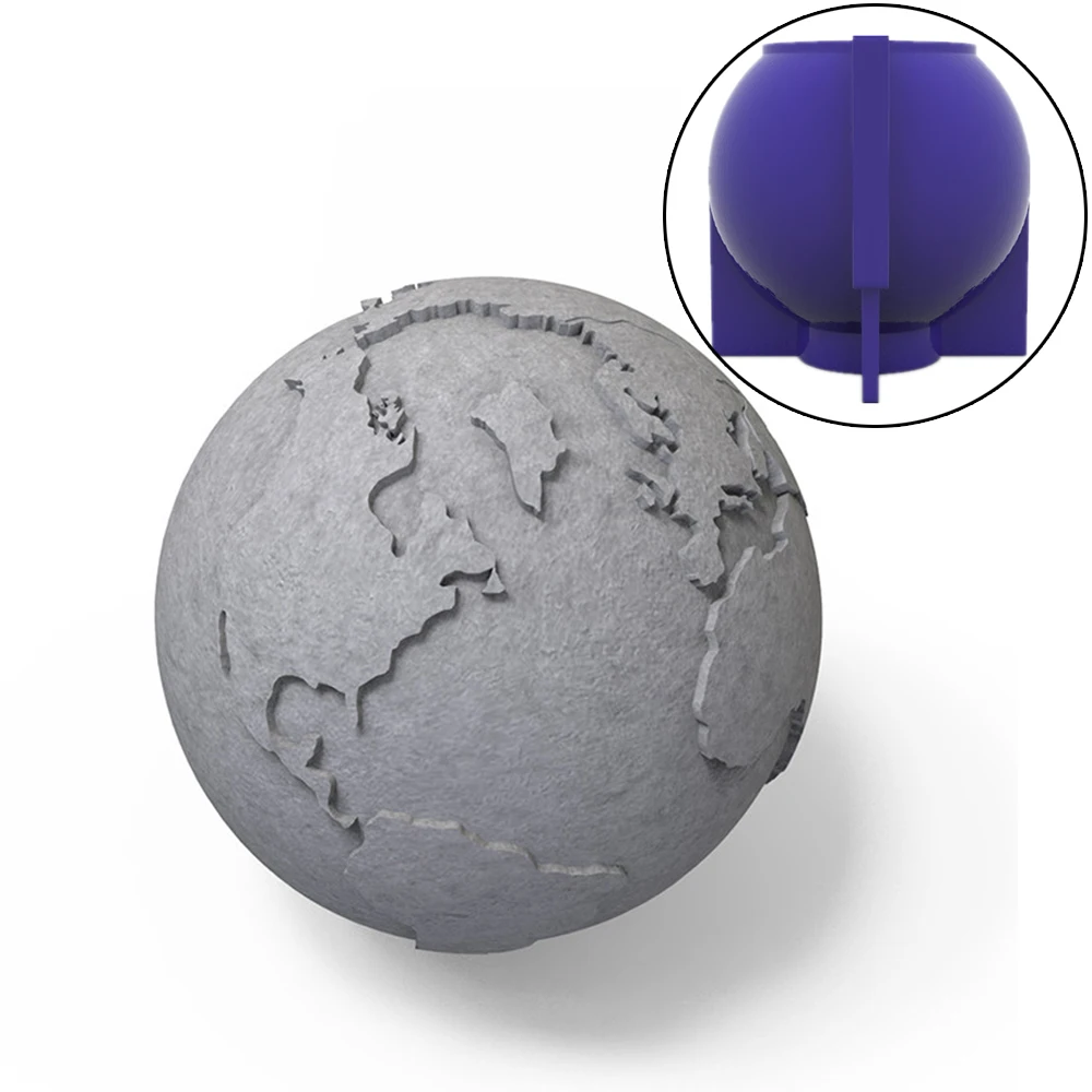 

2022 Globe Silicone Mold Cement Handmade 3D Mould Desktop Decoration Tool Home Decoration Gypsum Candle Handmade Silicone Mold