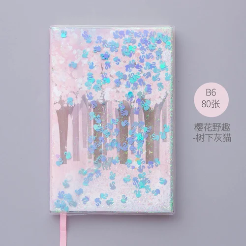 Cherry blossoms-B DUGUO милые канцелярские принадлежности креативная маленькая свежая зыбучий песок ручка Книга Девочка Розовая мечта ручная книга тетрадь kawaii принадлежности - Цвет: Cherry blossoms-B
