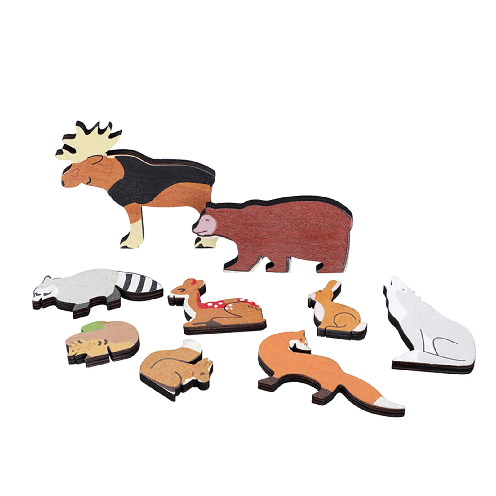 

Colorful Wooden Animal Puzzles Kids Games Learning Educational Toys Gifts