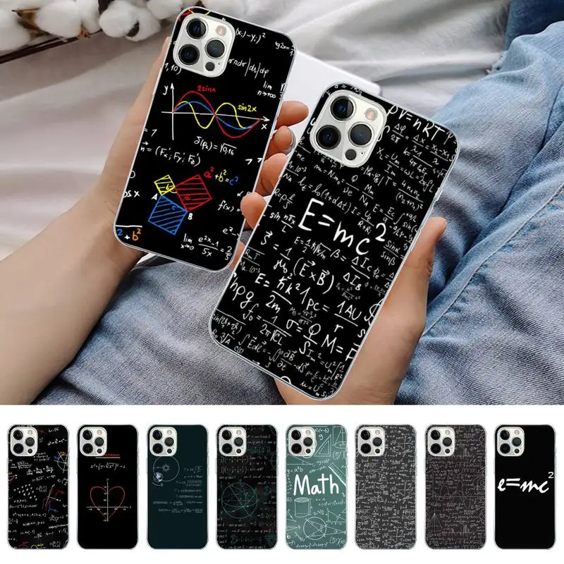 

Mc2-D-E=mc-Math-C-Albert Einstein Phone Case for iPhone 11 12 13 mini pro XS MAX 8 7 6 6S Plus X 5S SE 2020 XR case