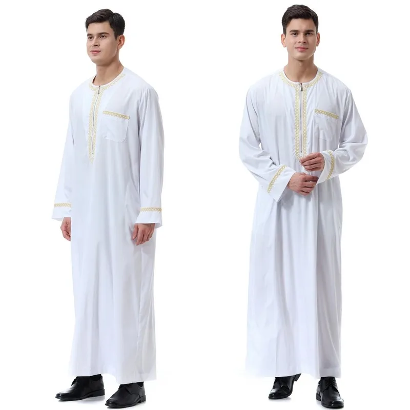 Новая Черная мусульманская одежда jubba tobe для мужчин caftan homme на молнии арабский