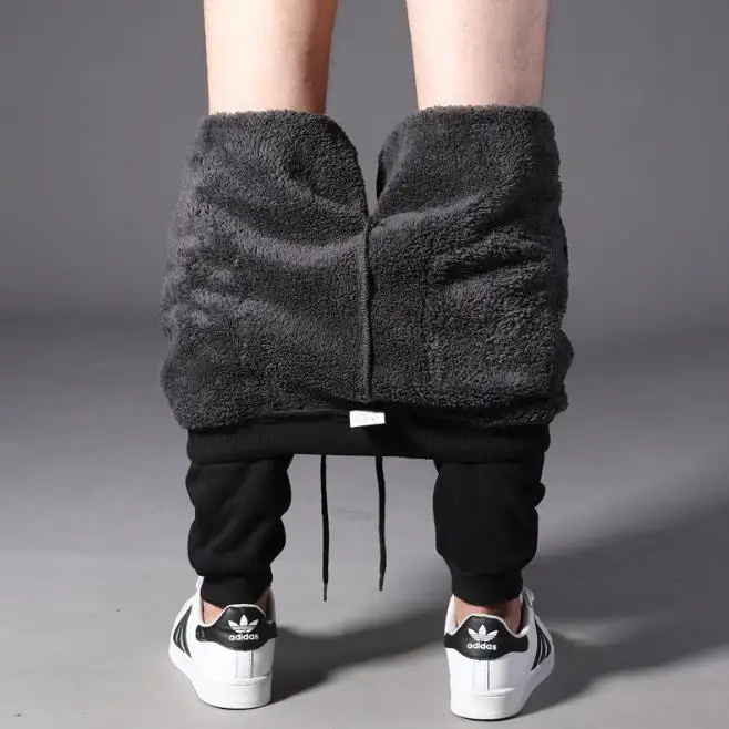 Брюки мужские зимние с начесом флисовая Толстая кофта повседневные Прямые