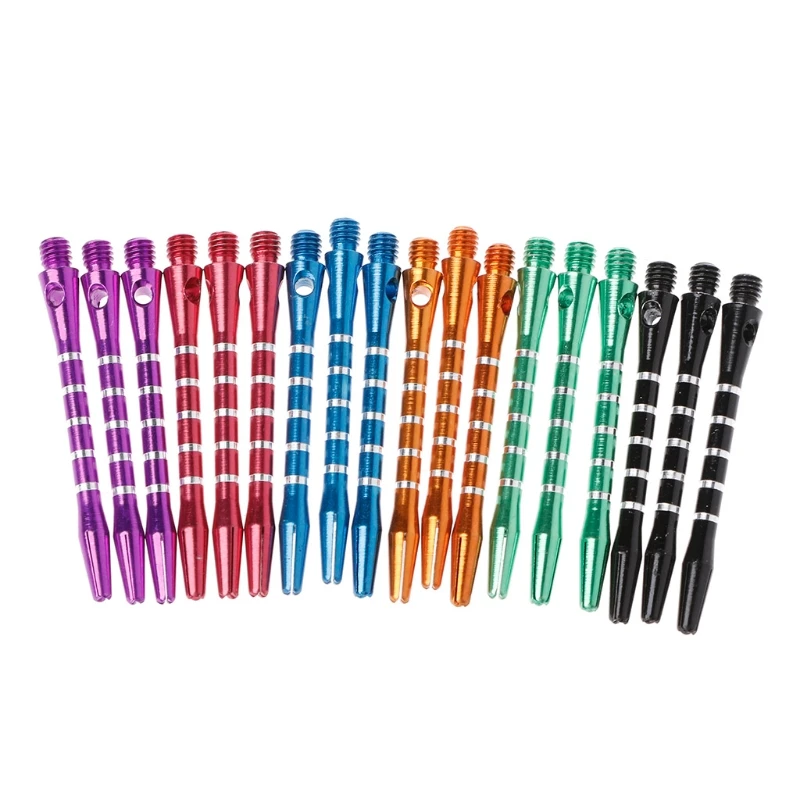 

270C 6 Sets/18 Pcs 53mm Aluminum Dart Shafts 6 Colors 2BA Thread Size Medium Length