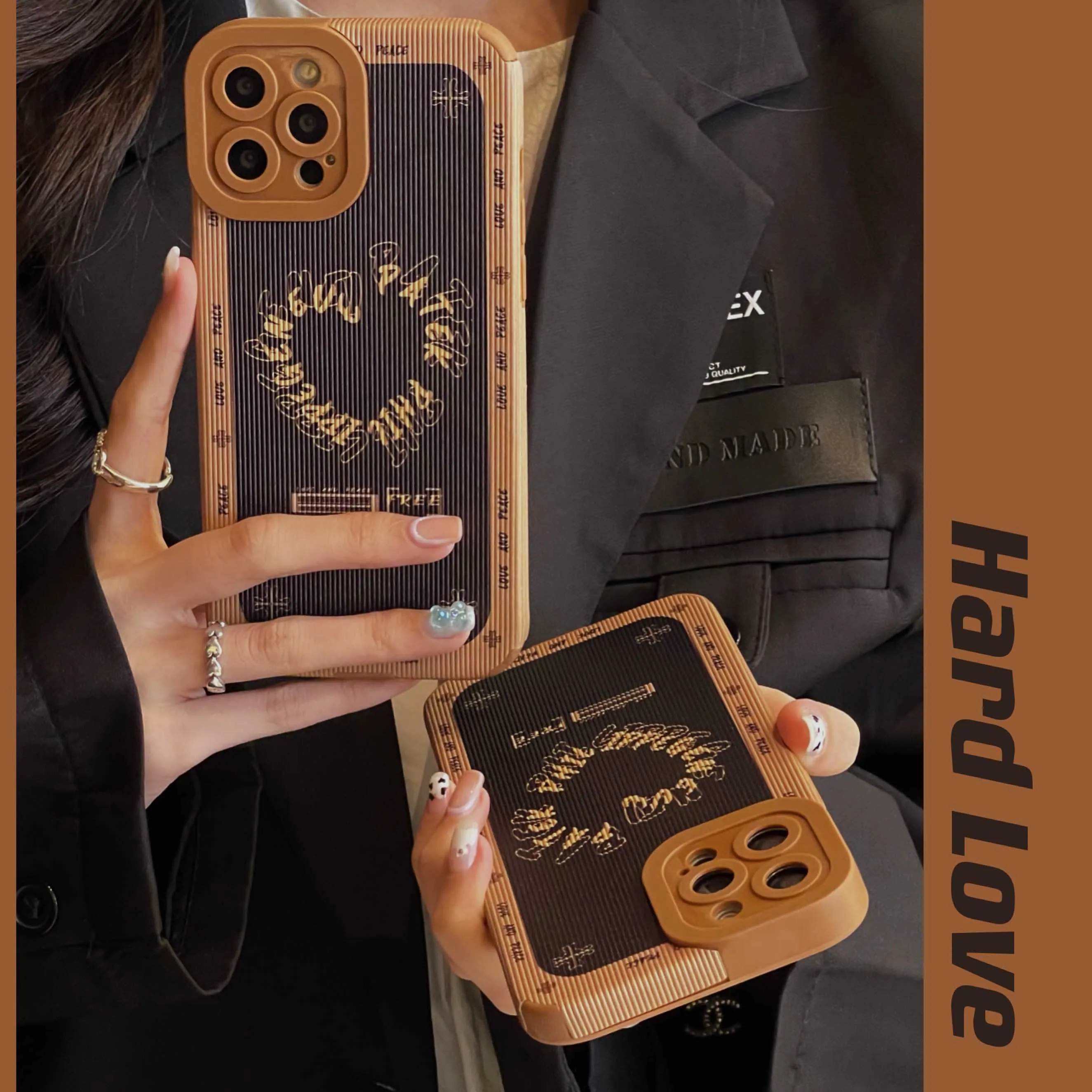 Винтажный коричневый кожаный чехол с сердцем для телефона мягкий iphone 13 Pro Max