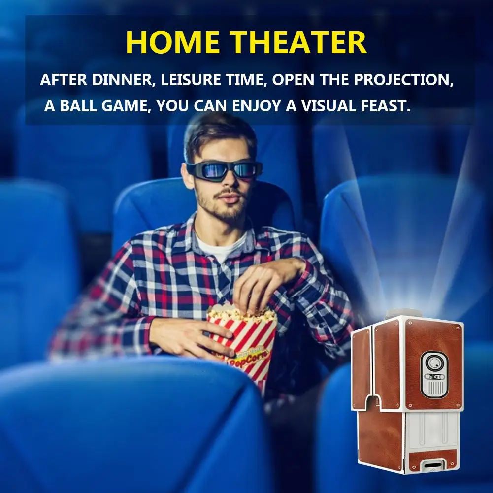 Картонный проектор для смартфона усилитель экрана телевизора мини кинотеатр