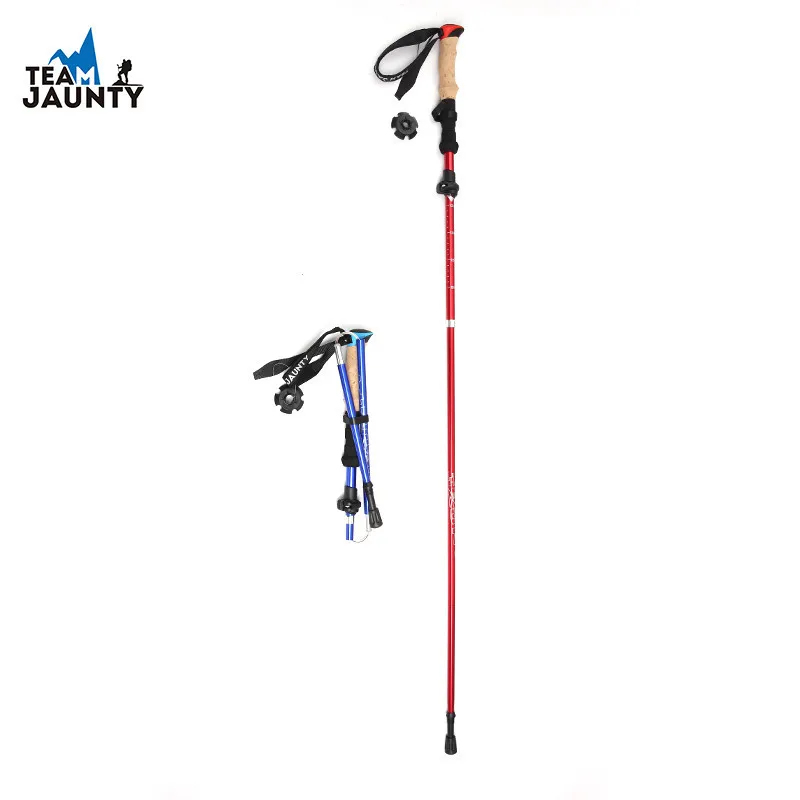 Telescopic Trekking Poles Anti Shock Hiking Stick Walking Cane Walking Sticks Folding Ultra Light Outdoor With EVA Rod Grips Ski
