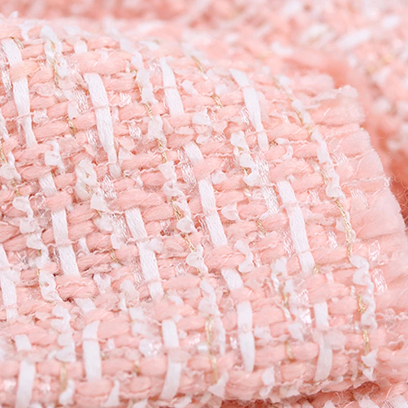

142CM Wide 580G/M Weight Soft Sweet Pink Tweed Knitted Cotton Acrylic Wool Polyester Fabric for Autumn Winter Coat Jacket E1124