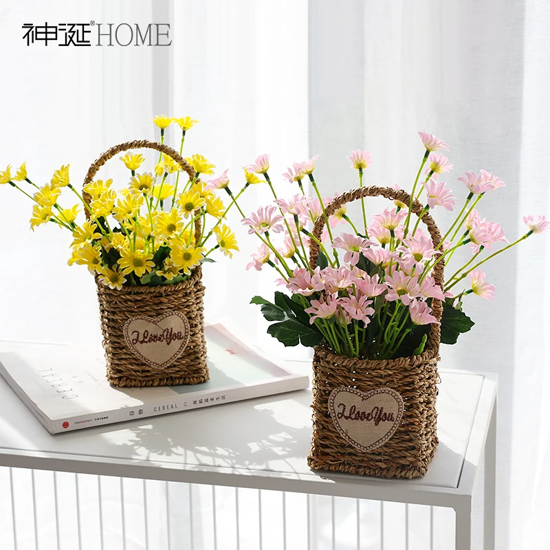 Кантри розы Моделирование Букет Цветочная корзина комплект Декоративные