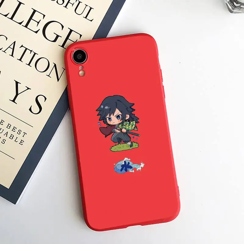 

Lovely Demon Slayer Anime characters Phone Case Candy Color for iPhone 6 7 8 11 12 s mini pro X XS XR MAX Plus