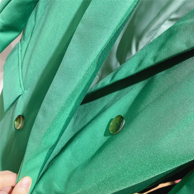 

Women High-quality Blazer Woman Casual Green Blazers Double Breasted Plus Size Office Ladies Work Clothes Must Have One