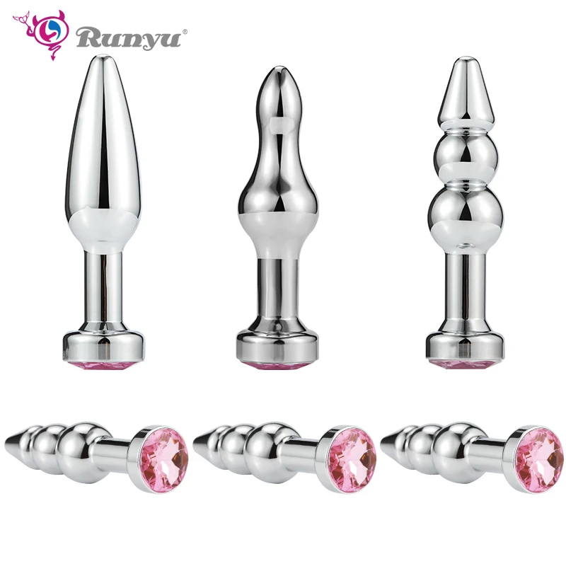 Металлическая Анальная пробка для начинающих секс игрушки с вставкой массажа