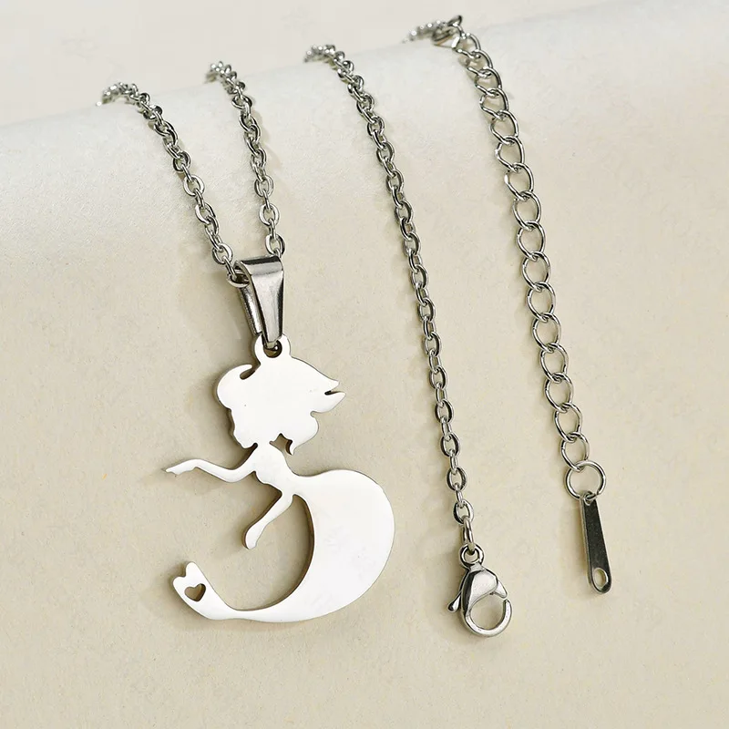 Трендовая нержавеющая сталь мистическая подвеска в виде русалки ожерелье