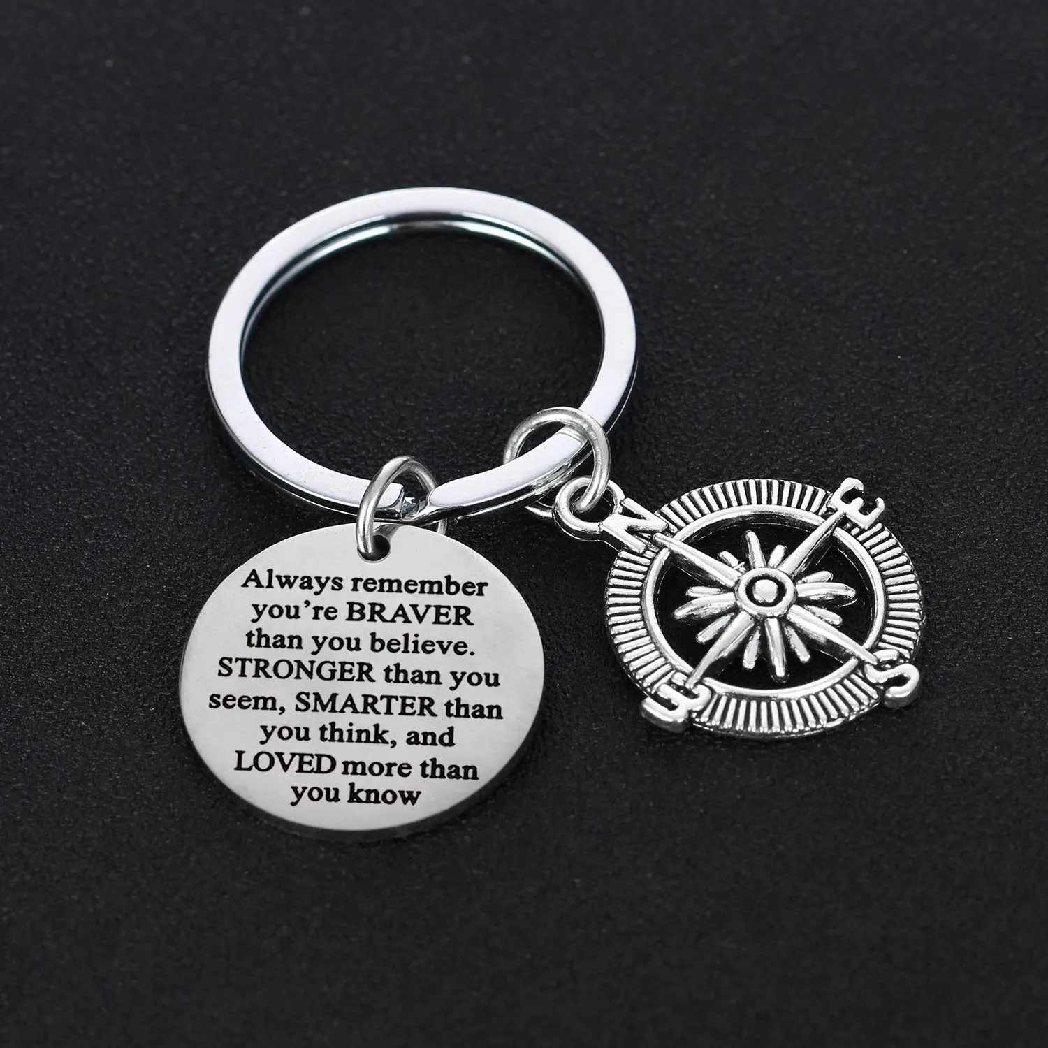 

12 шт., всегда помните, что вы Braver чем вы считаете брелоки из нержавеющей стали