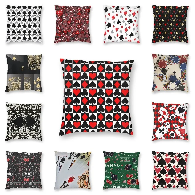 

Personalized Poker Night Cushion Cover 40x40 Decoration 3D Print Gambling Card Game Throw Pillow Case for Sofa Double-sided