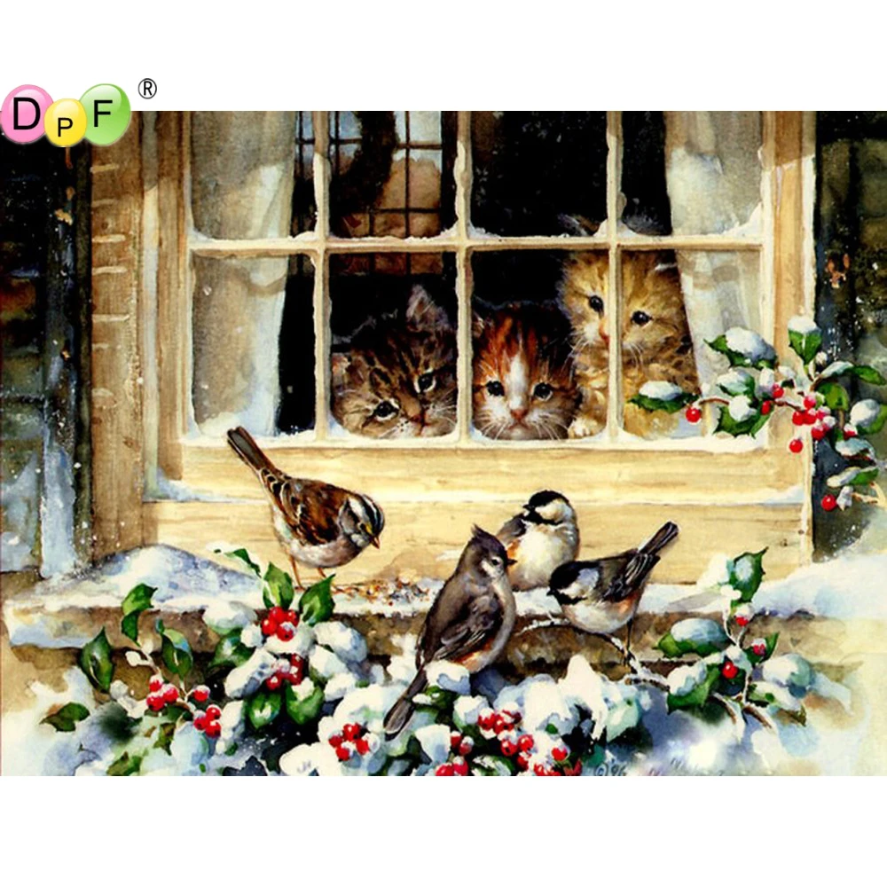 DPF 5D круглая/квадратная алмазная живопись вышивка крестиком птица поделки