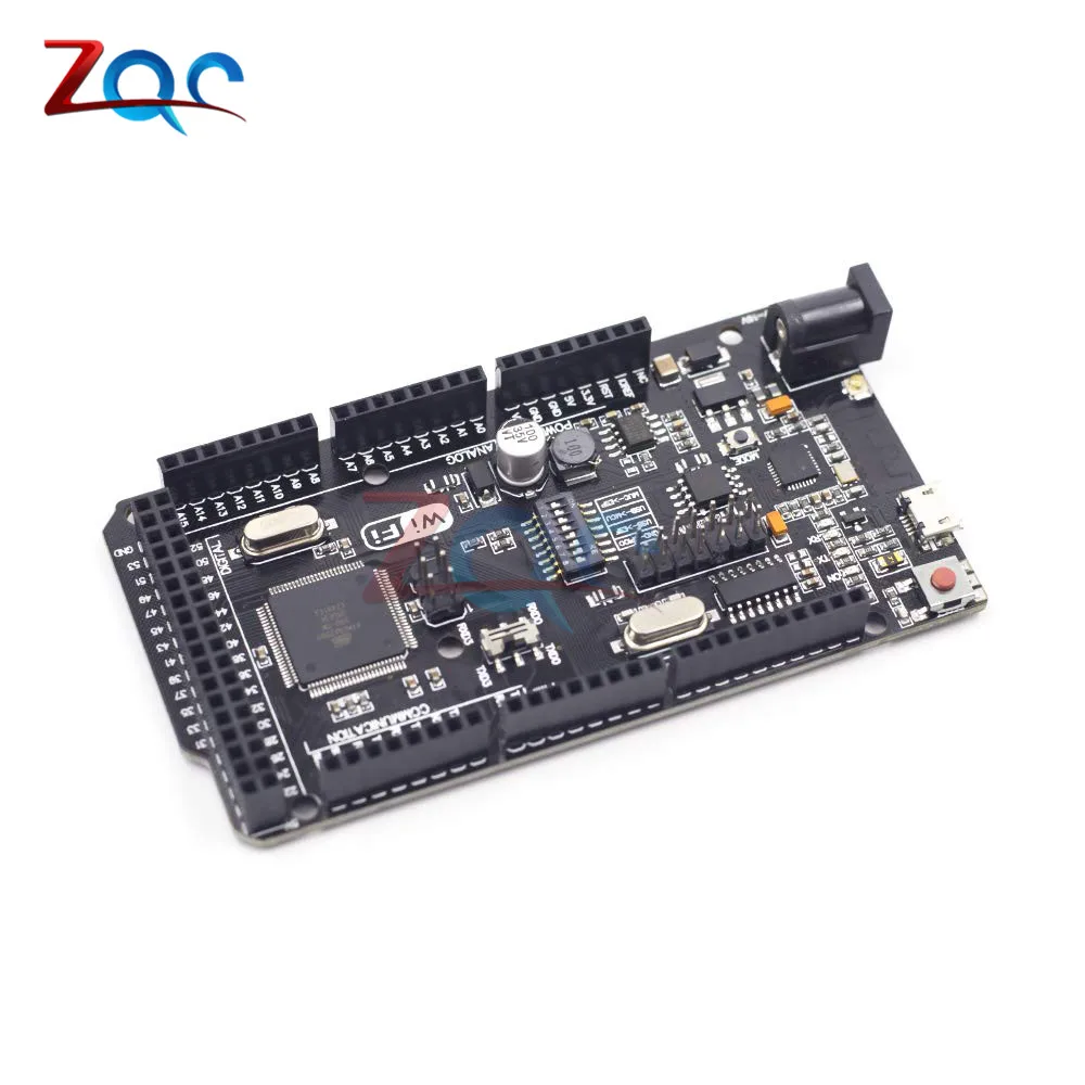 Mega2560 + Wi-Fi R3 ATmega2560 ESP8266 плата 32 Мб памяти Φ CH340G совместима с Arduino Mega NodeMCU для WeMos |