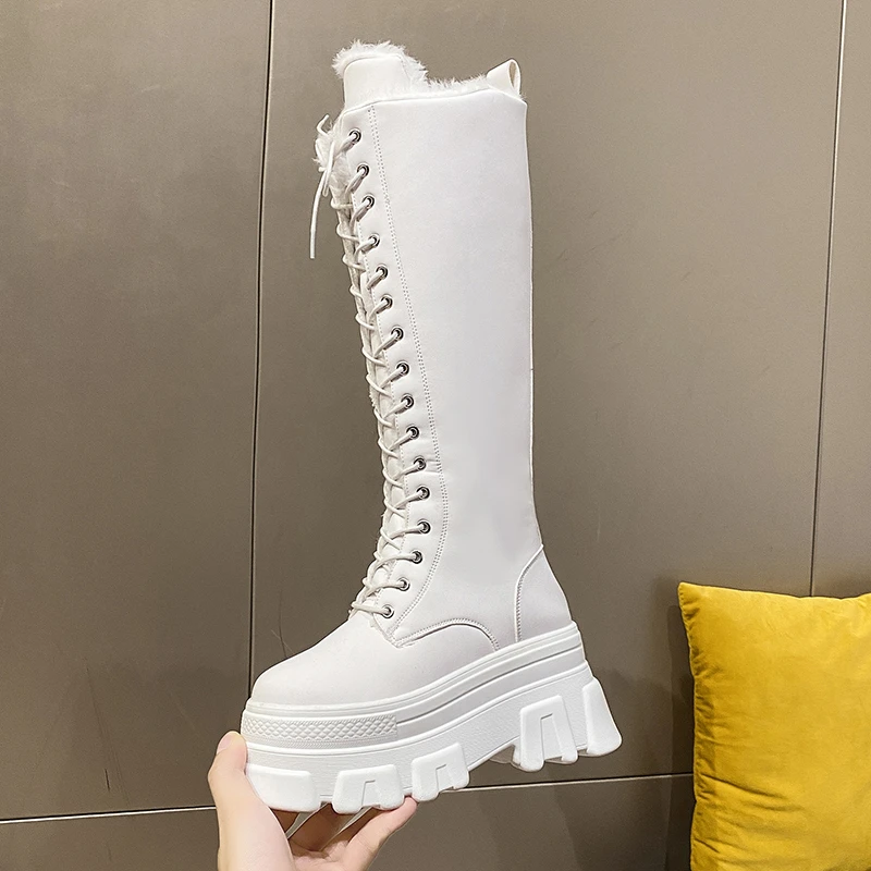 

Designer Women's Shoes Fashion Women's High Boots Punk Platform Shoes Super High Heels Women's Boots Warm Winter Long Boot 2021