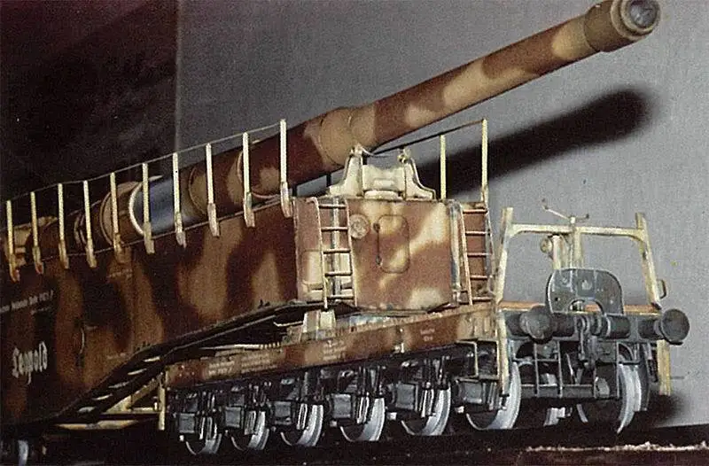 90 см Второй мировой войны немецкая армия K5 поезд пистолет Leopold DIY 3D бумажная карточка модель Конструкторы строительные игрушки Военная Модель