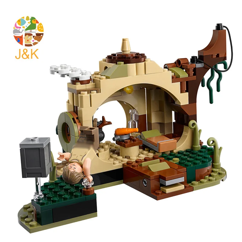 75208 241 шт Звездные серии войны Империя ударяет назад Модель хижины Yoda