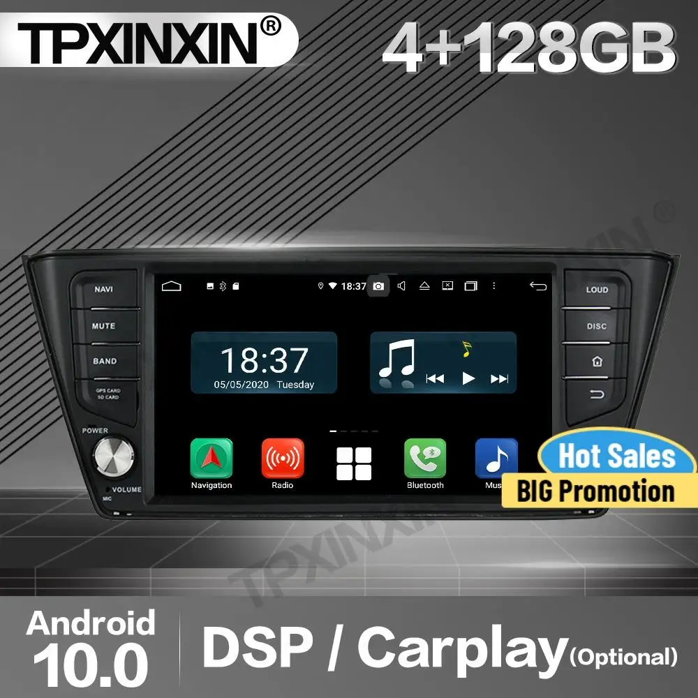 

Автомагнитола 2 Din для Skoda Fabia, стереоприемник 4 + 128G для Skoda Fabia 2015 2016 2017 DSP с GPS-Навигатором, аудиоплеером, головное устройство