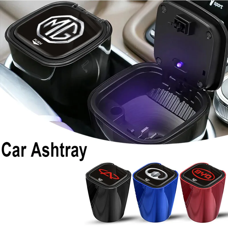 

Car Ashtray LED Light Storage Cup Cigar Container for Ford Focus 2 3 Mk2 Mk3 St Line F150 Fiesta Mk7 Ranger Kuga Accessories